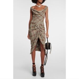 Plaid Ruched Dress